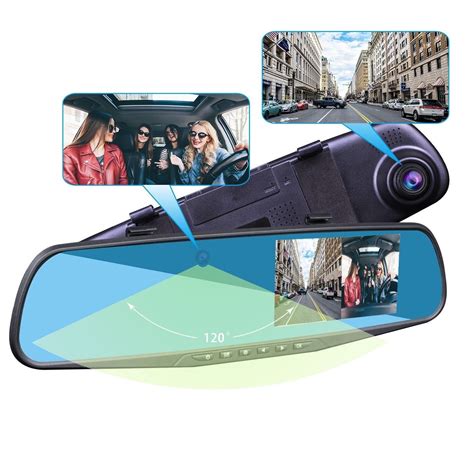Hidden Dual Dash Cam Spy Interior Car Mirror Camera HD 1080p Front DVR Recorder