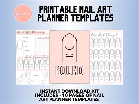 ROUND NAIL Art Templates Instant Download PRINTABLE Nail Design ...