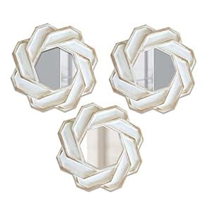 Buy Art Street Set of 3 Solid Framed Wall Mirrors for Home Décor Round ...