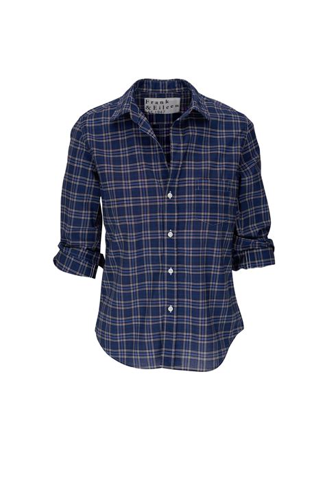 Frank & Eileen - Barry Navy Blue Plaid Shirt | Mitchell Stores