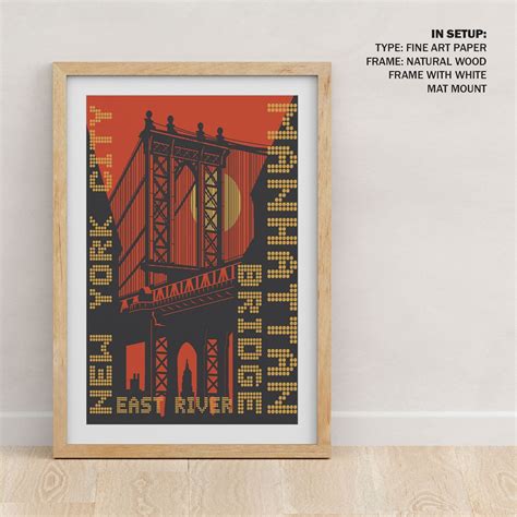 Buy Manhattan bridge New York city Travel Poster Art & Prints Online ...