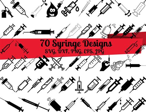 Buy 70 Syringe SVG Bundle, Injection Svg, Vaccine Svg, Syringe Dxf ...