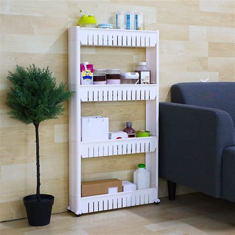 PARASNATH Plastic 4 Tier Kitchen Storage Organiser Rack Holder With ...