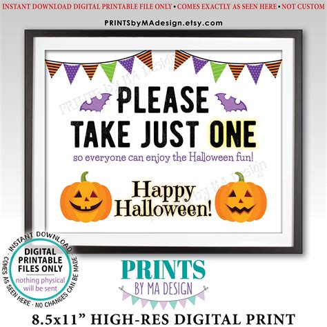 Please Take One Sign Happy Halloween Sign Candy - Etsy