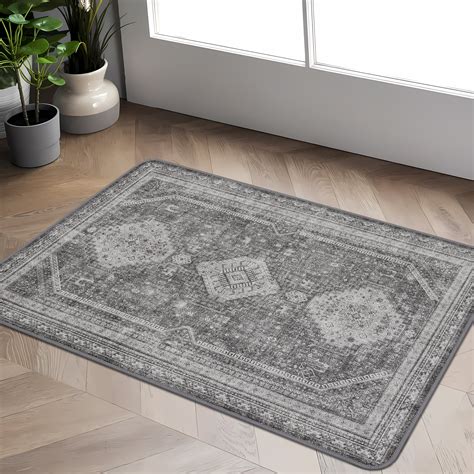 KUETH Area Rug 2'x4' Non-Slip Doormat Low Pile Machine Washable Rug ...