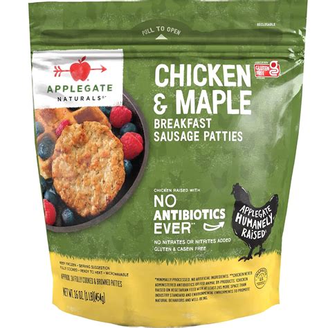 Amazon.com: Applegate, Chicken & Maple Breakfast Sausage Patties, 16 oz ...