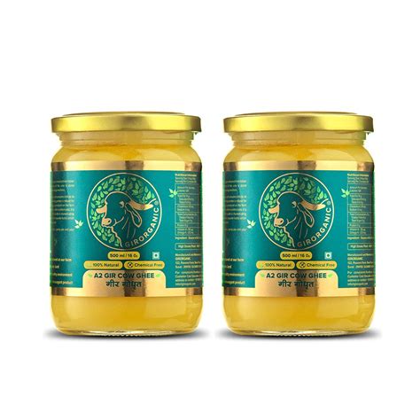 Buy Gir A2 Pure Ghee | 100% Gir Cow Ghee | Vedic Bilona Method | 500 ml ...