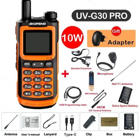 UV-G30 Pro Walkie Talkie, Long Range, 1000 Channel, Portable Ham FM Ra ...