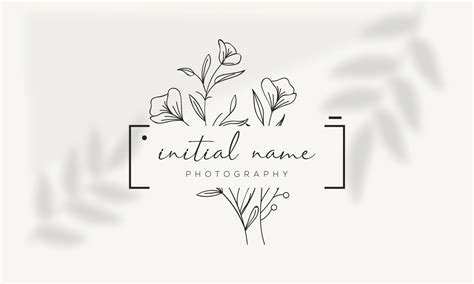 Botanical Floral element Hand Drawn Logo with Wild Flower and Leaves. Logo for spa and beauty ...