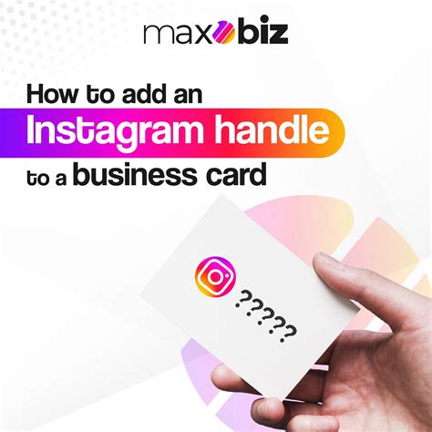 How to add an Instagram handle to a business card | Maxobiz