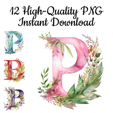 Letter P Clipart, 12 Letter P PNG, Letter P Wall Art, Letter P Illustration, Letter P Art Print ...