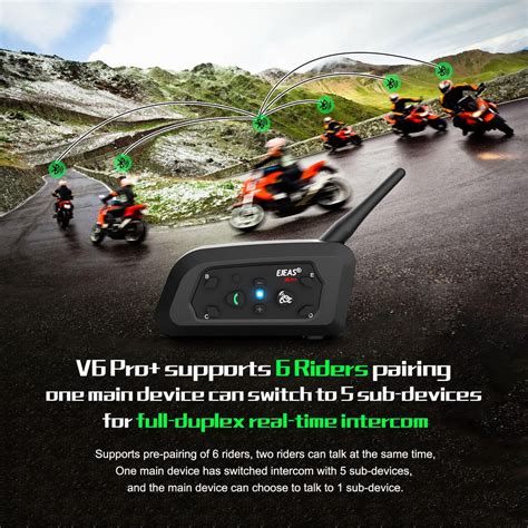 EJEAS V6 Pro Plus Helmet Intercom Communication System – GTR Pitstop