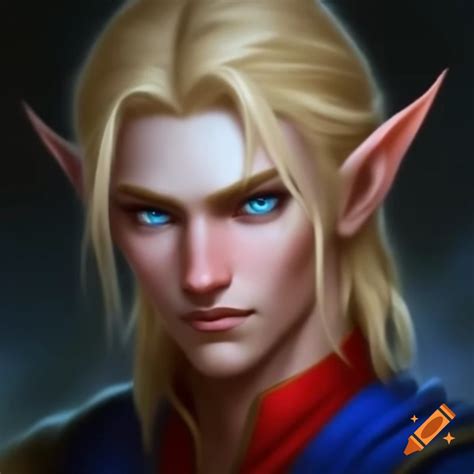 Male elf with dark blonde hair on Craiyon