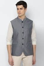 Buy Men Textured Grey Formal Waistcoat Online - 565375 | Allen Solly