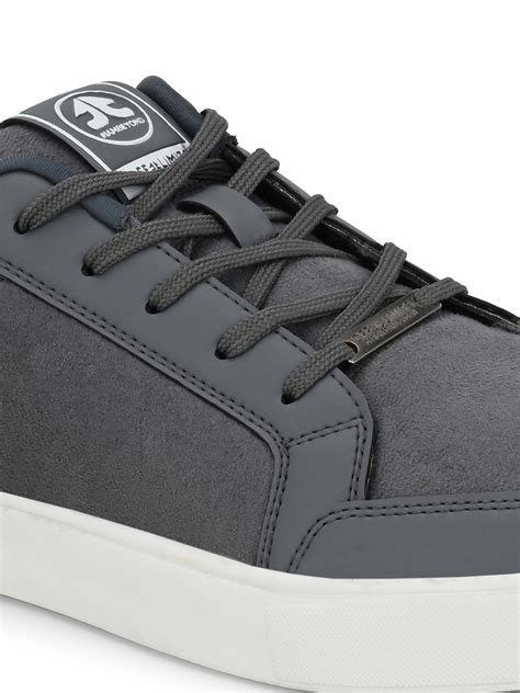 Dark Grey Faux Suede Men's Sneakers for Stylish Comfort
