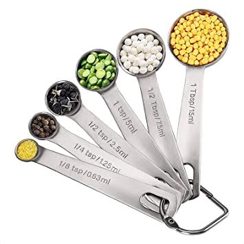 7 PCS Measuring Spoons Set- Tablespoon & Teaspoon Stainless Steel ...