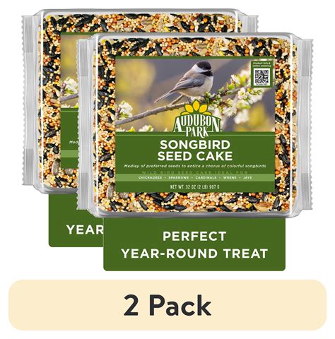 (2 pack) Audubon Park Songbird Seed Cake Wild Bird Food, 32 oz ...
