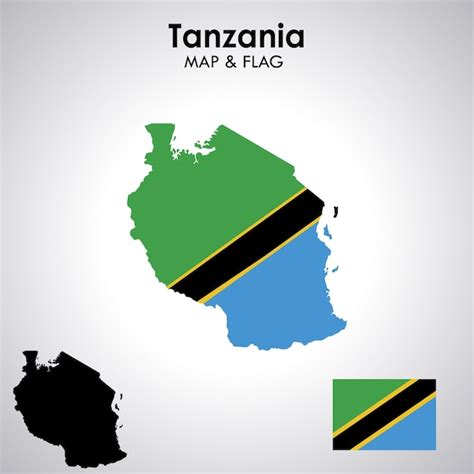 Tanzania flag and map design map flag vector file | Premium Vector