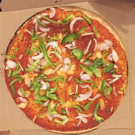 Domino’s Vegan Thin Crust Veggie Pizza with Peppers, Onions & No Cheese