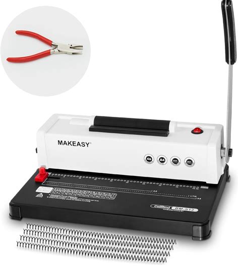 MAKEASY Spiral Binding Machine – 12 Sheets Binding Capacity Manual ...
