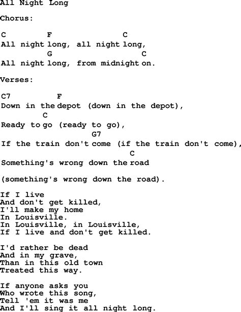 Top 1000 Folk and Old Time Songs Collection: All Night Long - Lyrics ...