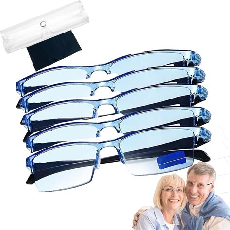 Blue Ease Optics Glasses, Clear Automatic Zoom Reading Eyeglasses, Smart Look Far and Near Blue ...