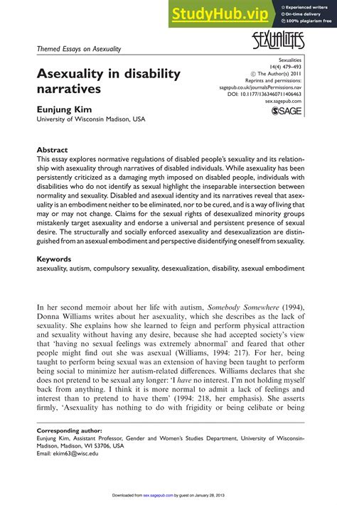 Asexuality In Disability Narratives | PDF