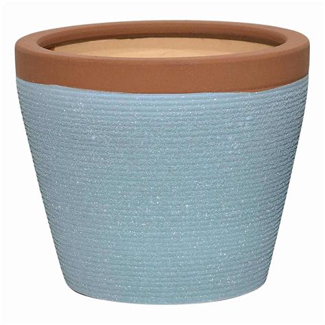 Honeybloom Blue Luka Texture Ceramic Planter, Medium | At Home