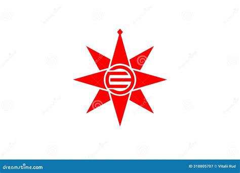 Flag of Yokosuka, Kanagawa stock illustration. Illustration of cloth ...
