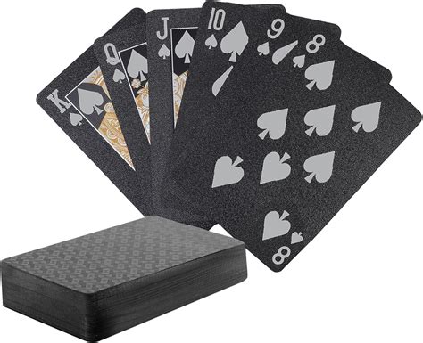 Amazon.com: Black Playing Cards - Waterproof Plastic Playing Cards ...