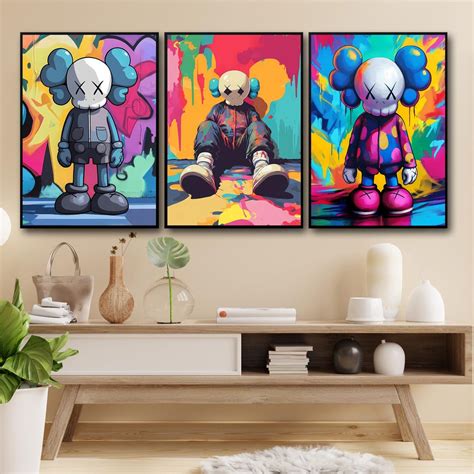 Kaws, Kaws Figure, Kaws Wall Art, Kaws Poster, Kaws Poster Set of 3 ...