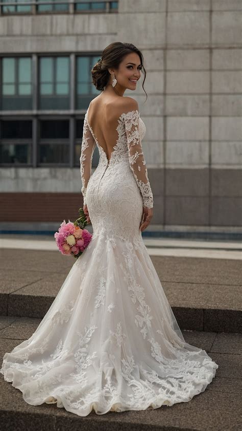 Top flattering dresses we're loving | Long sleeve mermaid wedding dress, Long sleeve wedding ...