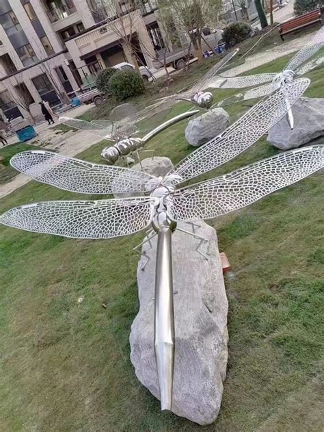 长春景观蜻蜓不锈钢雕塑草坪不锈钢蜻蜓雕塑小品一种艺术共同体