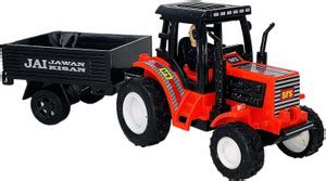 TOMZEE TOYS Plastic Farmer Tractor Toy with Trolley for Kids Mini Die ...