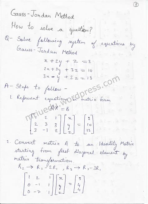 Image result for Gauss Jordan Method Examples
