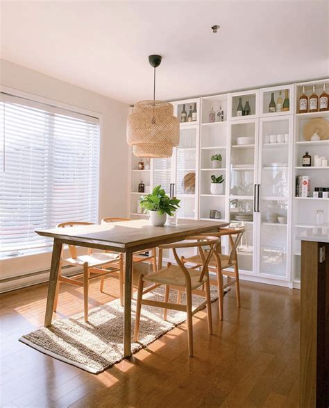 bookcase in dining room