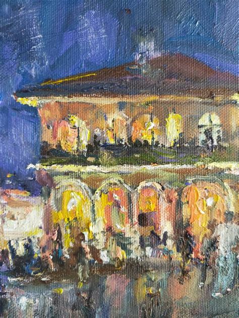 Night landscape in oil,Kadikoy in Istanbul,Plein air painting Painting ...
