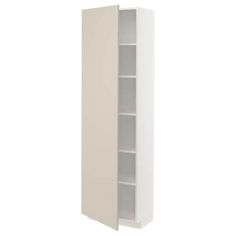 METOD high cabinet with shelves, white/Havstorp beige, 60x37x200 cm ...