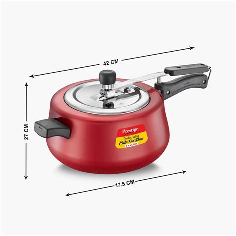 Buy PRESTIGE Svachh Nakshatra Cute Red Aluminium Pressure Cooker - 5l ...