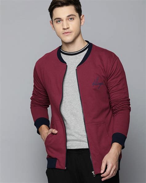 Buy Men's Maroon Color Block Jacket Online at Bewakoof
