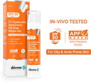 The Derma Co Sunscreen - SPF 50 PA++++ 1% Hyaluronic Sunscreen Oil Free ...