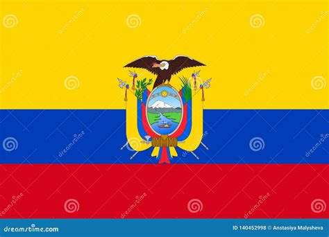 National Ecuador Flag Vector Illustration Stock Vector - Illustration ...