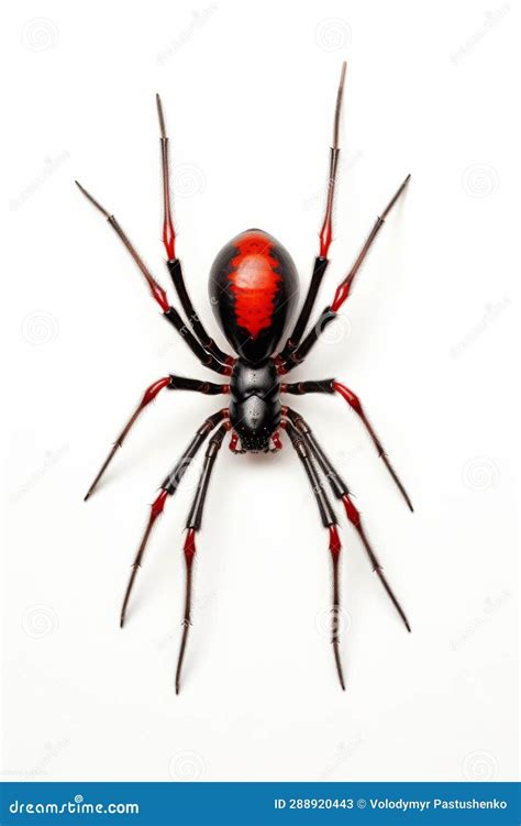 Red and Black Spider with Long Legs and Claws on Its Back. Generative ...