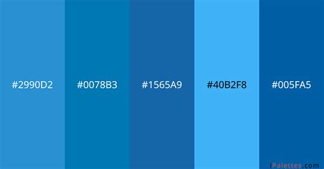 Vertigo blue Color Palette and colors #2990d2 #0078b3 #1565a9 #40b2f8 ...