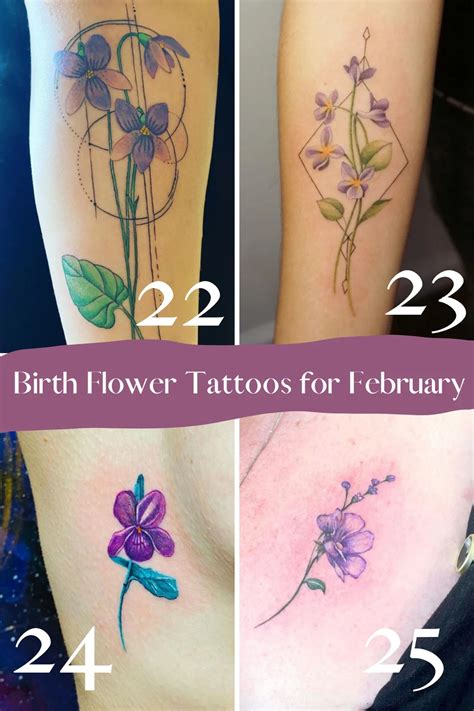 Feb birth flower tattoo - Bronctattooaus.com