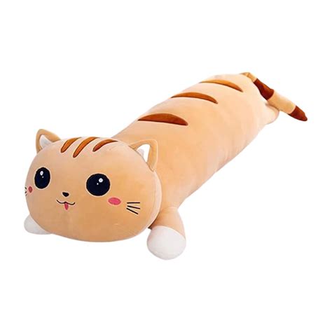 Buy TechMax Solution Brown Long Cat Plush Body Pillow Kawaii Cat ...