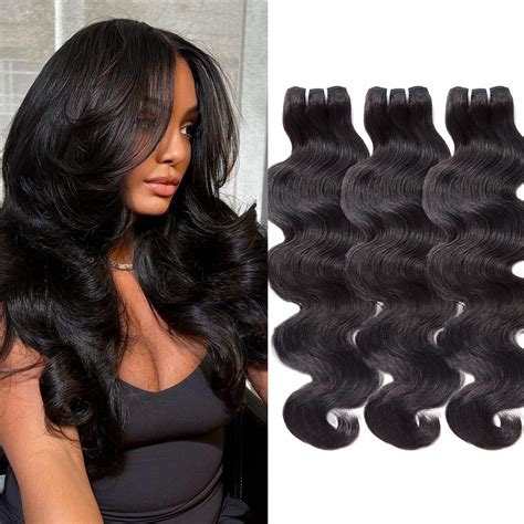 Amazon.com : Body Wave Bundles Human Hair 16A Brazilian Virgin Hair ...