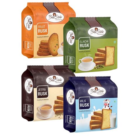 KFB Bake Studio Rusk 200gm [Pack of 4 Flavours] : Amazon.in: Grocery ...
