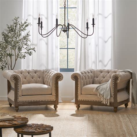 Noble House Petes Fabric Chesterfield Tufted Club India | Ubuy