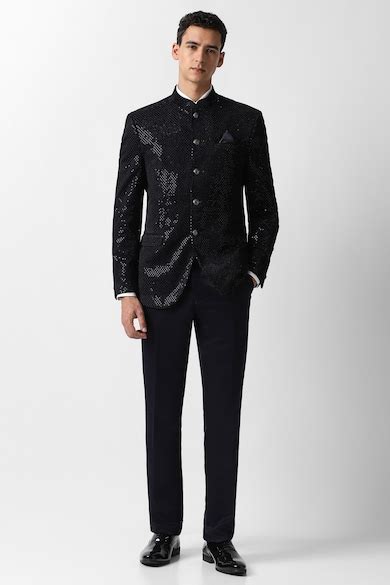 Buy Men Black Print Slim Fit Party Two Piece Suit Online - 40056682 ...